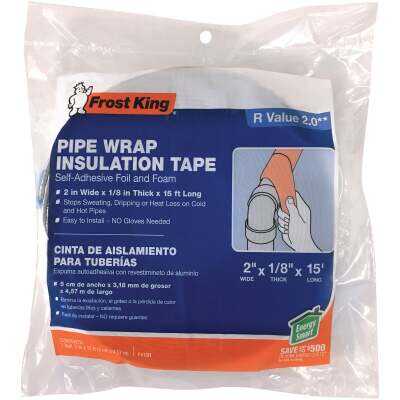 Frost King 1/8 In. x 2 x 15 Ft. In. Wall Self-Adhesive Foil and Foam Pipe Insulation Wrap