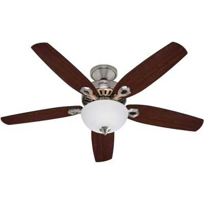 Hunter Builder Deluxe 52 In. Brushed Nickel Ceiling Fan with Light Kit