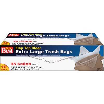 Do it Best 33 Gal. Extra Large Clear Trash Bag (10-Count)
